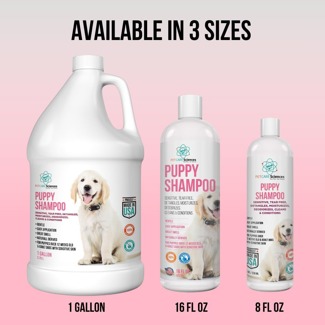 1 Gallon Tearless Puppy Shampoo and Conditioner - Anti-Itch Dog Shampoo Sensitive Skin - Coconut Oil Oatmeal Pet Shampoo for Puppies - Made in the USA