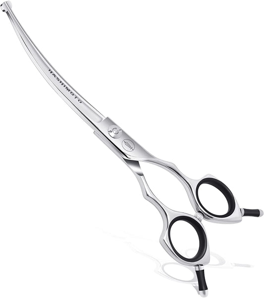 Dog Scissors for Grooming, Curved Dog Grooming Scissors with Safety round Tips, 6.5 Inch, Curved Blade, Light Weight, No Stabbing with Blunt Tip.