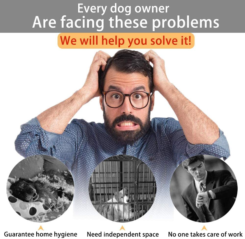 Heavy Duty Dog Cage for Large Dog Strong Metal Kennel and Crate Pet Playpen with Three Doors, Four Wheels,38 Inch,Y Shape,Silver … … …